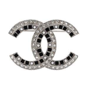 Chanel Cc Brooch Metal With Crystals #239937C10B